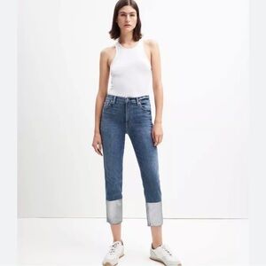 7 For All Mankind NWT b(air) The High Waist Cropped Straight Troubador Wash 31